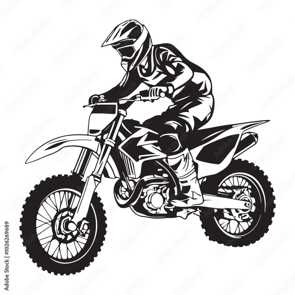 Motorcycle Rider Illustration - High-Speed Action Design Motorcycle Rider Illustration - High-Speed Action Design