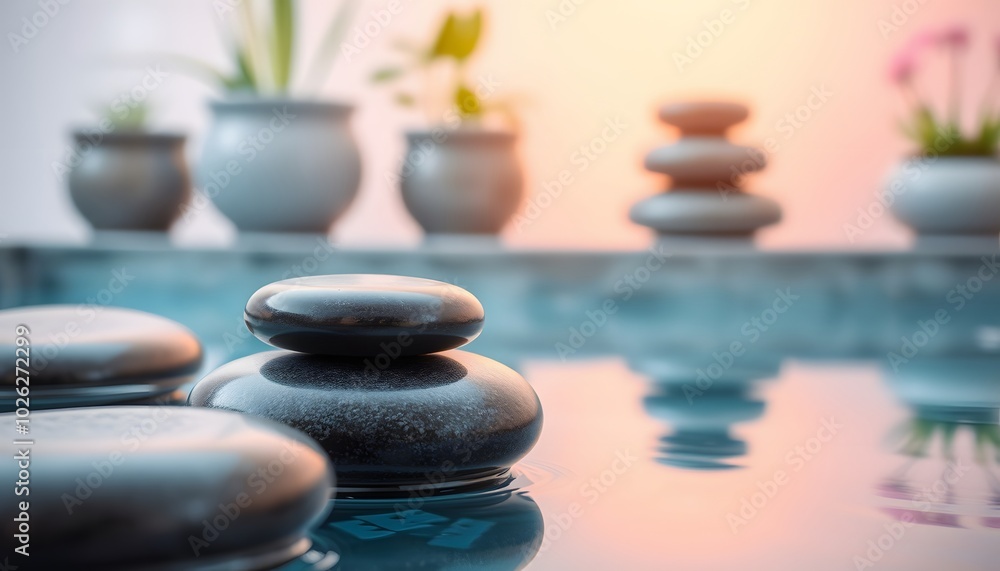 Serene Spa Stones, Tranquil Water, Zen Wellness Serene Spa Stones, Tranquil Water, Zen Wellness