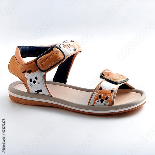 Adorable kids' summer sandals with cute animal print! Perfect for sunny days, these comfy sandals offer style and fun. Get yours now! photo