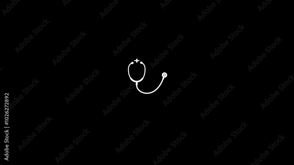 stethoscope icon animation video, health icon, checkup icon, doctor icon. stethoscope icon animation video, health icon, checkup icon, doctor icon.