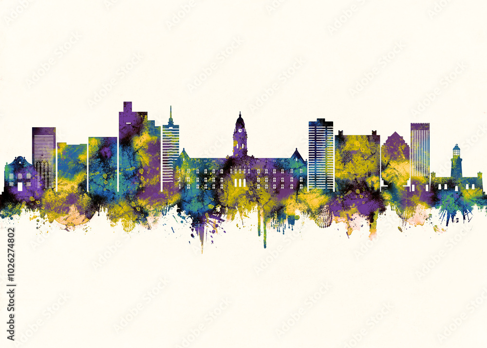 Obraz premium Cape Town City Skyline. Cityscape Skyscraper City Downtown Abstract Architecture Business View Building Corporate Landmarks Travel Background Buildings Landscape Modern Art