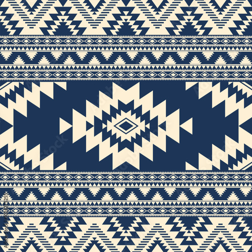 Native American seamless pattern. Geometric Digital vector illustration. Warming tone color. Design for wallpaper and Printing, background, illustration, fabric, clothing, carpet, decorative, textile.