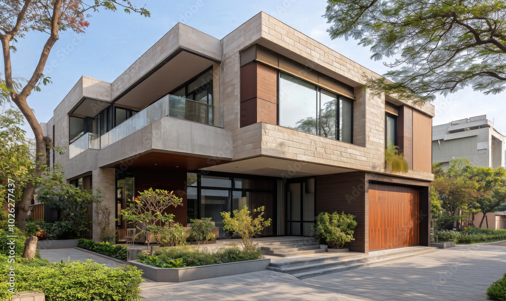 A modern duplex house A modern duplex house