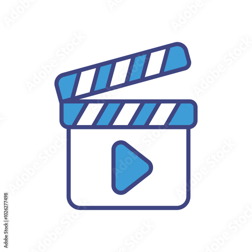 Clapperboard icons vector stock illustration.