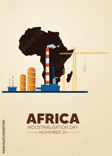 Africa industrialization day 20 November vector poster