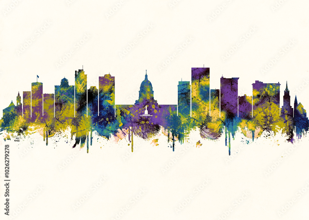 Obraz premium Charleston West Virginia City Skyline. Cityscape Skyscraper City Downtown Abstract Architecture Business View Building Corporate Landmarks Travel Background Buildings Landscape Modern Art