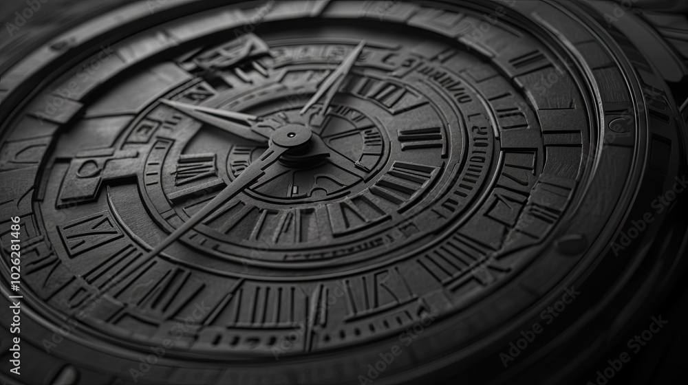 Obraz premium A striking monochrome image of a watch's internal mechanism, focusing on the symmetry and precision of its finely tuned gears and cogs.