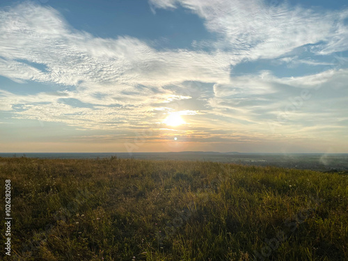 sunset over the field