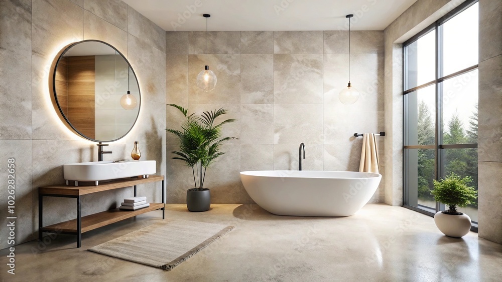 Modern bathroom with white Modern bathroom with white