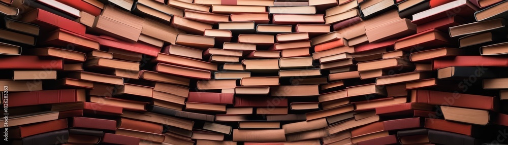 Stacked books forming an artistic backdrop, perfect for educational themes. Stacked books forming an artistic backdrop, perfect for educational themes.