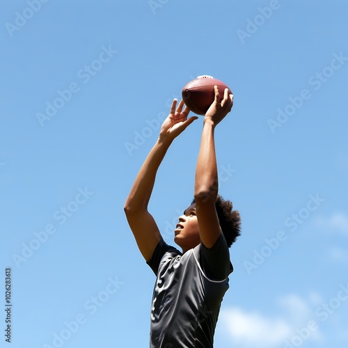 an australian rule football player catching a ball