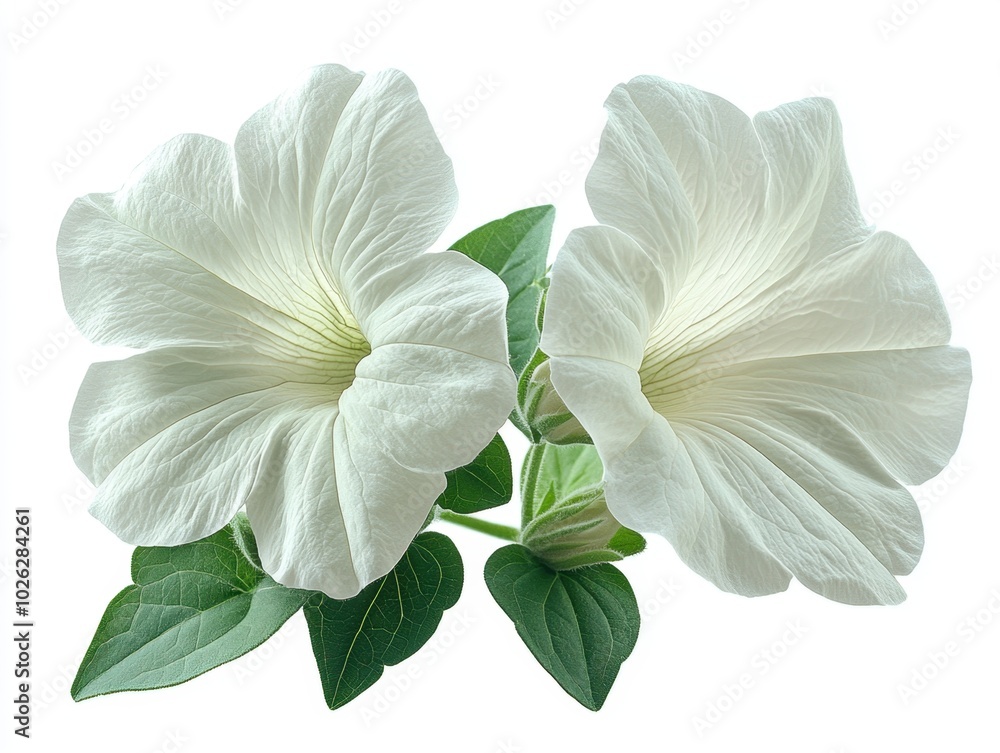 custom made wallpaper toronto digitalA white petunia bloom with smooth petals and a gentle curve, isolated on white background 