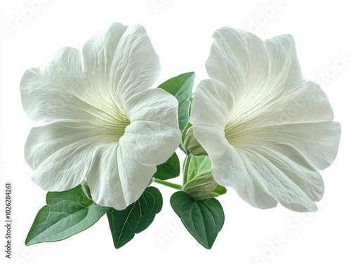 Wallpaper Mural A white petunia bloom with smooth petals and a gentle curve, isolated on white background  Torontodigital.ca