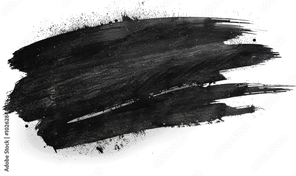 Ink stain isolated on transparent background. PNG