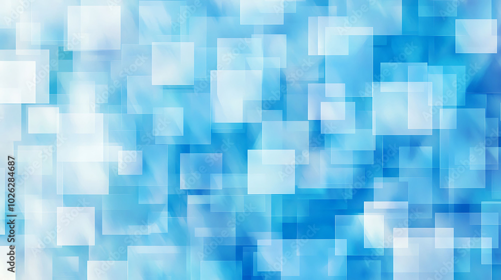Abstract blue and white square background with blurred edges. Abstract blue and white square background with blurred edges.