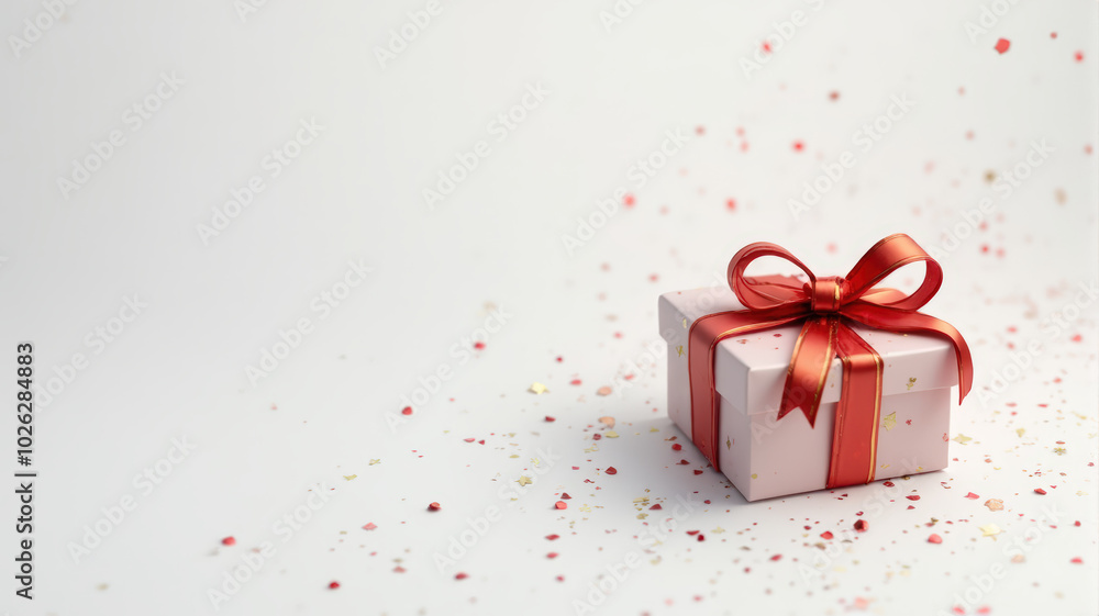 A Beautifully Wrapped Gift Box Displayed on a Colorful Background A Beautifully Wrapped Gift Box Displayed on a Colorful Background