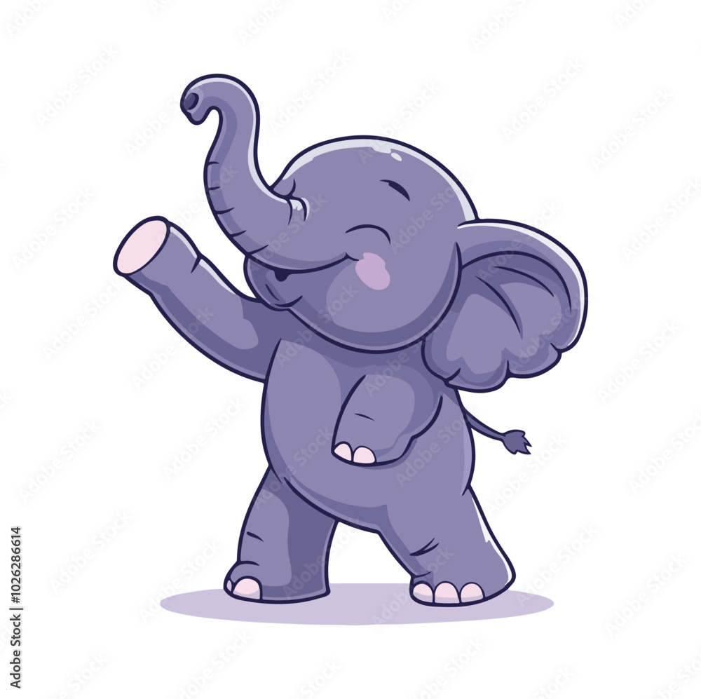 Cute elephant walking happy isolated cartoon animal illustration Flat Style Sticker Icon Design Cute elephant walking happy isolated cartoon animal illustration Flat Style Sticker Icon Design