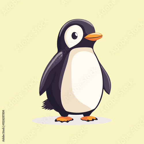 Cute Penguin cartoon in isolated background vector illustration photo