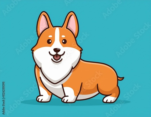 Cute corgi puppy Cartoon Vector