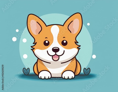 Cute corgi puppy Cartoon Vector