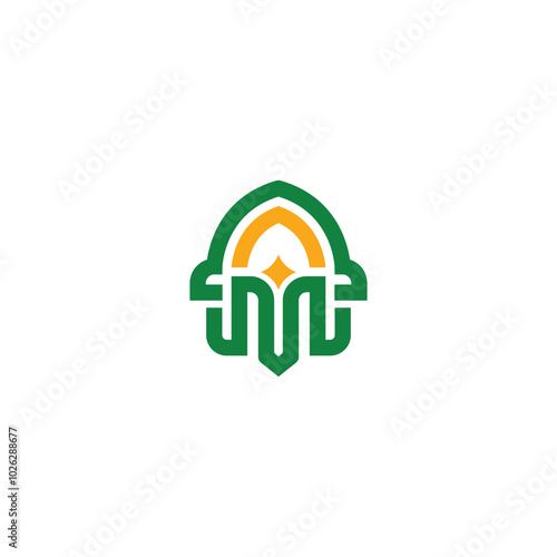 Creative Islamic Education emblem logo design. A symbol of advanced Islamic education with an Islamic character suitable for schools, Islamic boarding schools and Islamic universities