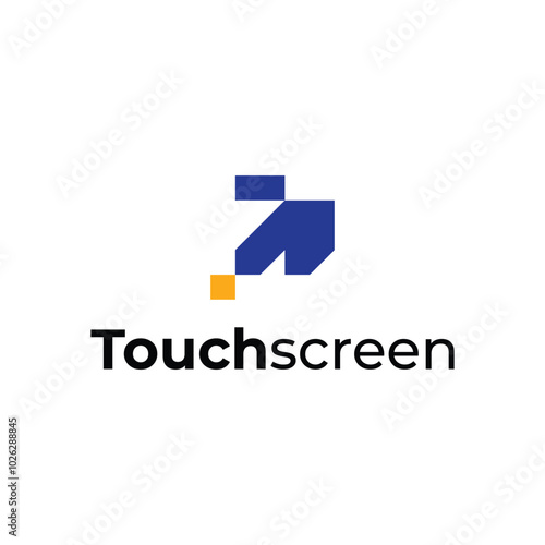 Modern technology Logo Design Digital Innovation Technology Index Finger Futuristic Cyber ​​Robot Machine Modern and minimalist Vector Logo Design on white background