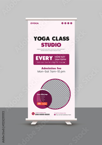 Yoga instructor roll-up banner template