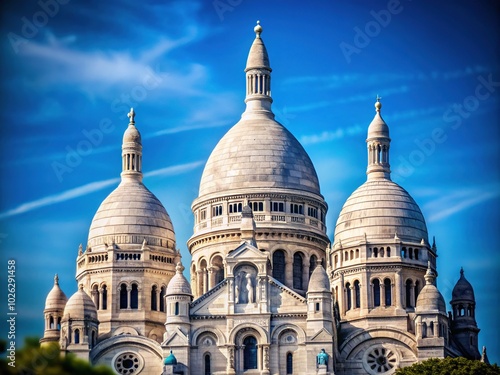 Breathtaking View of White Domes at Basilica of SacrÃ©-CÅ“ur in Paris, France - Iconic European Landmark photo