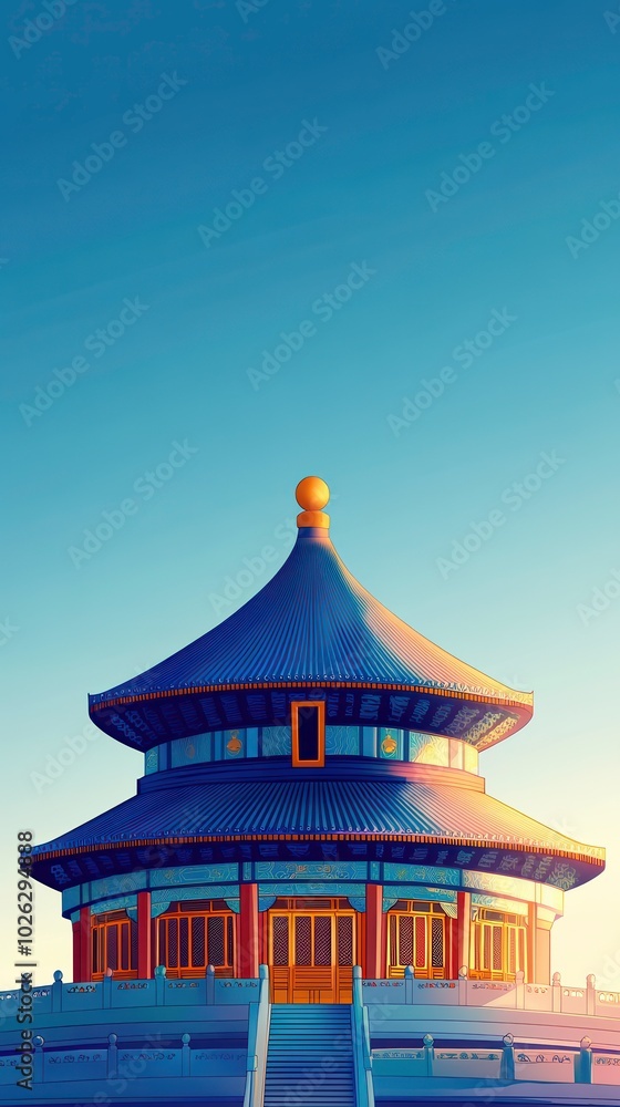 Traditional Asian temple at sunrise Traditional Asian temple at sunrise