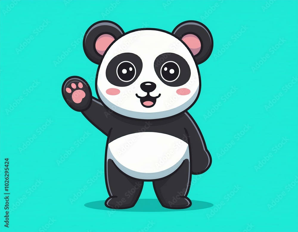 Cute panda waving paw Cartoon Vector Cute panda waving paw Cartoon Vector