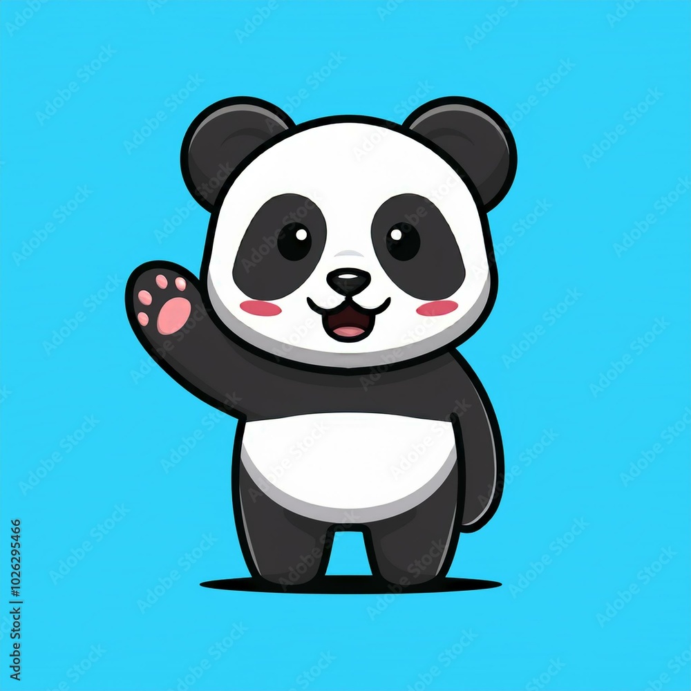 Cute panda waving paw Cartoon Vector Cute panda waving paw Cartoon Vector