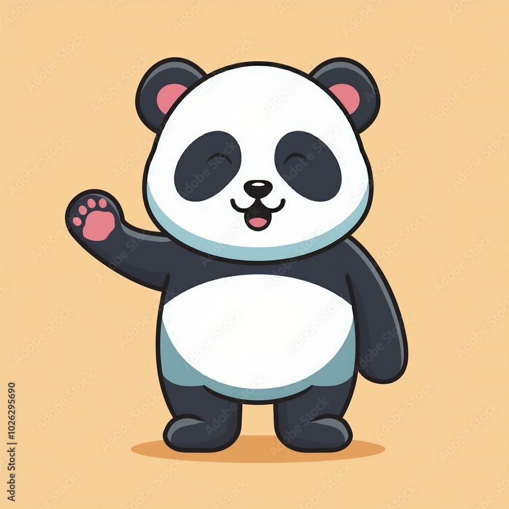 Cute panda waving paw Cartoon Vector Cute panda waving paw Cartoon Vector