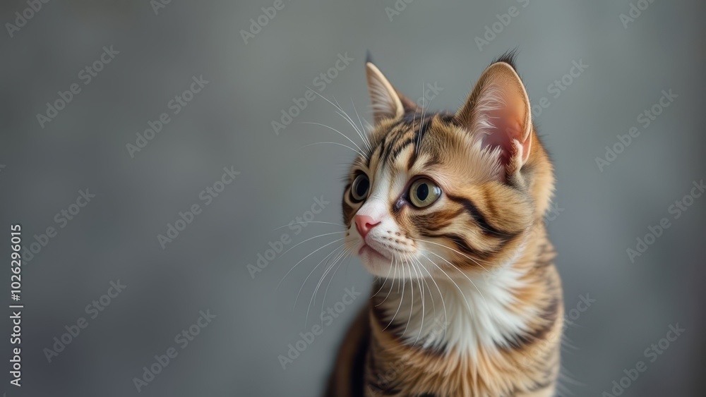 cute kitten on gray background cute kitten on gray background