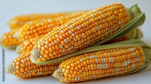 isolated corn seed against a pure white background showcasing its detailed texture and vibrant color the image emphasizes agriculture and natures bounty inviting appreciation for food sources