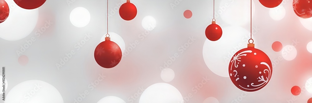 red and white Christmas balls on snow bokeh background red and white Christmas balls on snow bokeh background