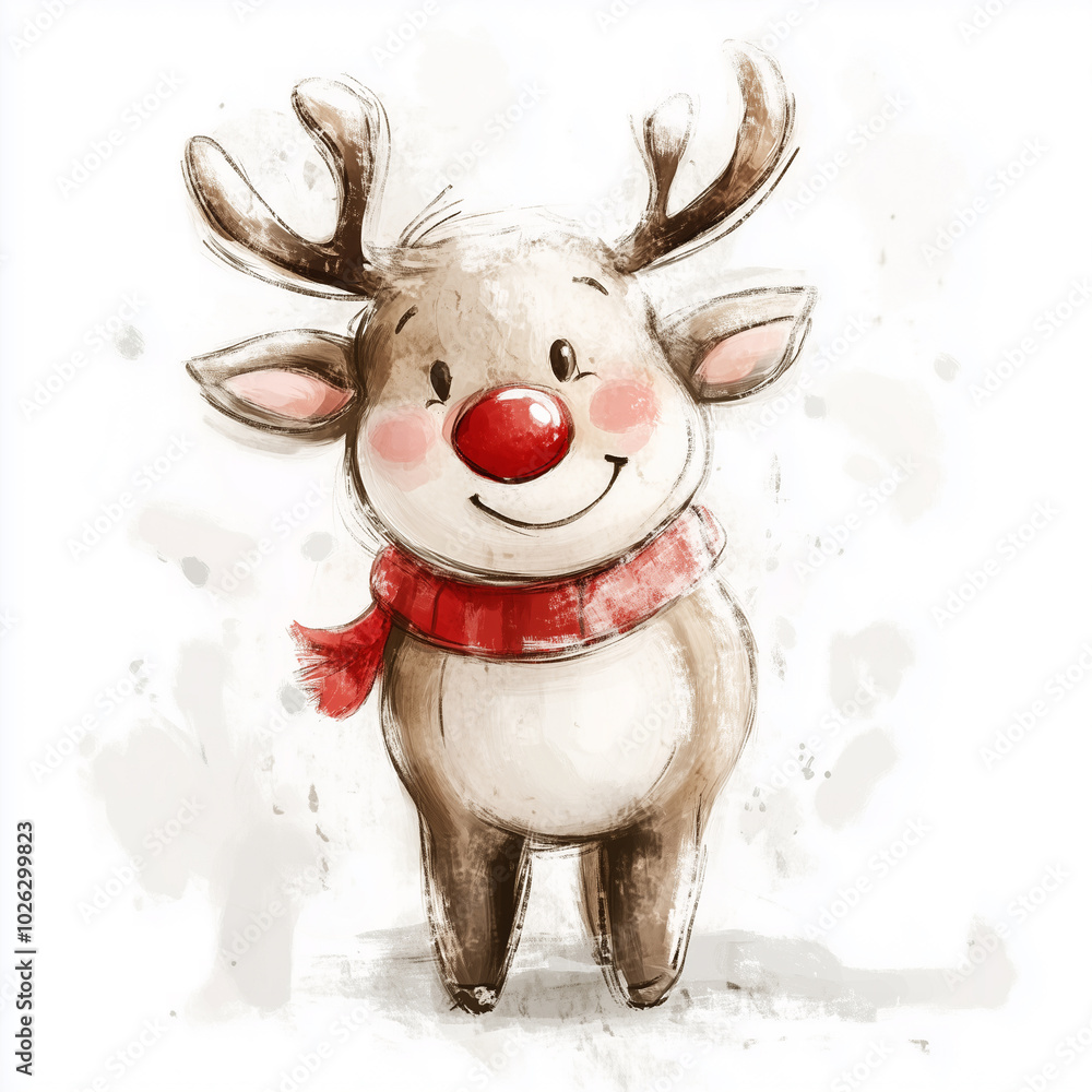 クリスマスイラストレーション 赤い鼻のトナカイ クリスマスイラストレーション 赤い鼻のトナカイ