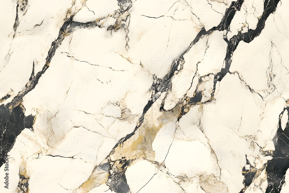 Naklejka premium Seamless Pattern of White and black marble wall