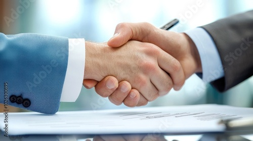 Conceptual image of a binding agreement being signed between two parties, emphasizing business negotiations