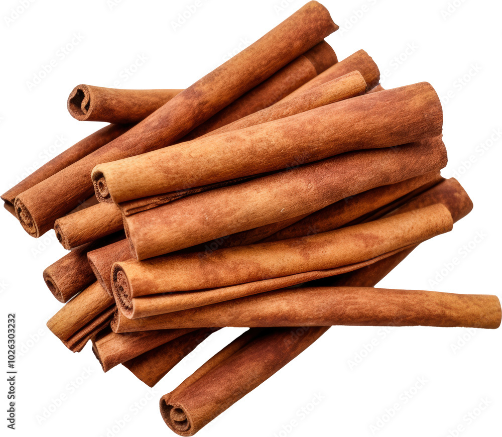 A pile of cinnamon sticks A pile of cinnamon sticks