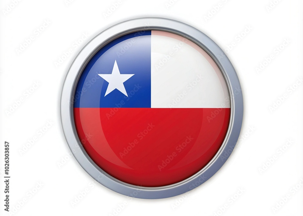 Flat Illustration of Chile National Flag with Copy Space for Design Projects Flat Illustration of Chile National Flag with Copy Space for Design Projects