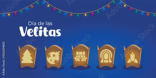Day of the little candles light in colombia, night of December 7th