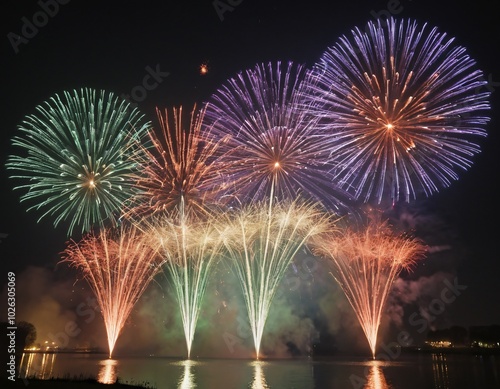 Nieuwjaar vuurwerk spectacel, new years eve firework show