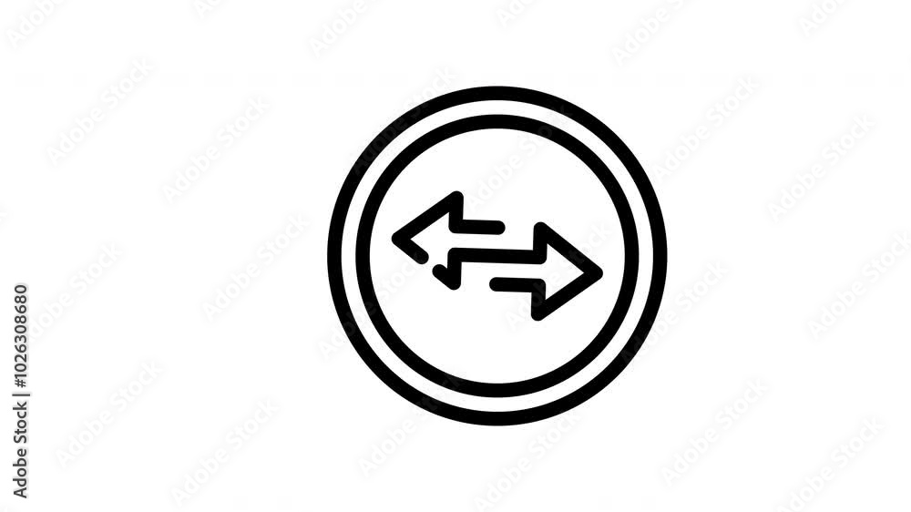 Transfer arrows circle with black outline, yellow and blue arrows pointing opposite directions. Abstract graphic design for business concepts and decisionmaking illustrations.
Transfer arrows circle with black outline, yellow and blue arrows pointing opposite directions. Abstract graphic design for business concepts and decisionmaking illustrations.