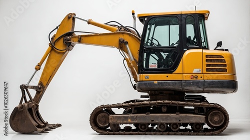 Wallpaper Mural Excavator isolated on white background. Digger Isolated On White. Crawler excavator isolated on white background. Torontodigital.ca