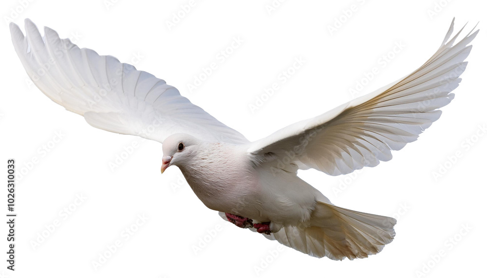 Obraz premium a flying white dove of peace on transparent background