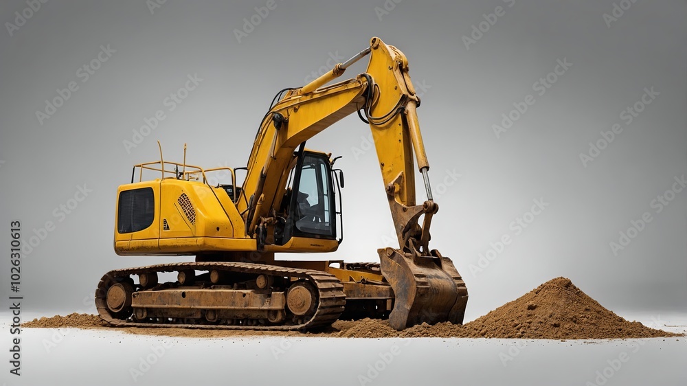 Excavator isolated on white background. Digger Isolated On White. Crawler excavator isolated on white background. Excavator isolated on white background. Digger Isolated On White. Crawler excavator isolated on white background.