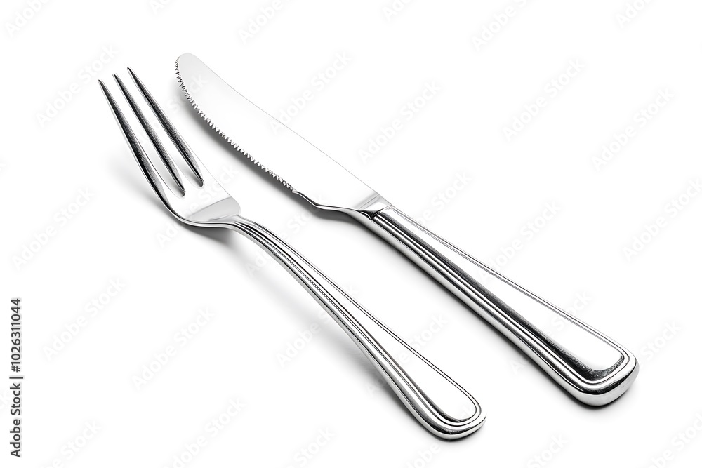 silver fork and knife isolated on a transparent background silver fork and knife isolated on a transparent background