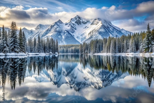 Mountain landscape with snow