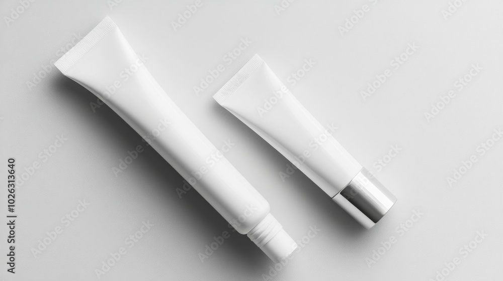 cosmetic tube with a minimal matte white design cosmetic tube with a minimal matte white design
