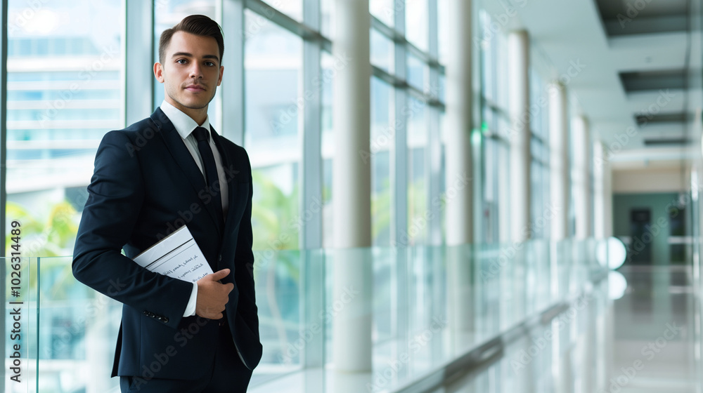 A white-collar worker is holding documents and preparing for a meeting, business, office, boss, A white-collar worker is holding documents and preparing for a meeting, business, office, boss,